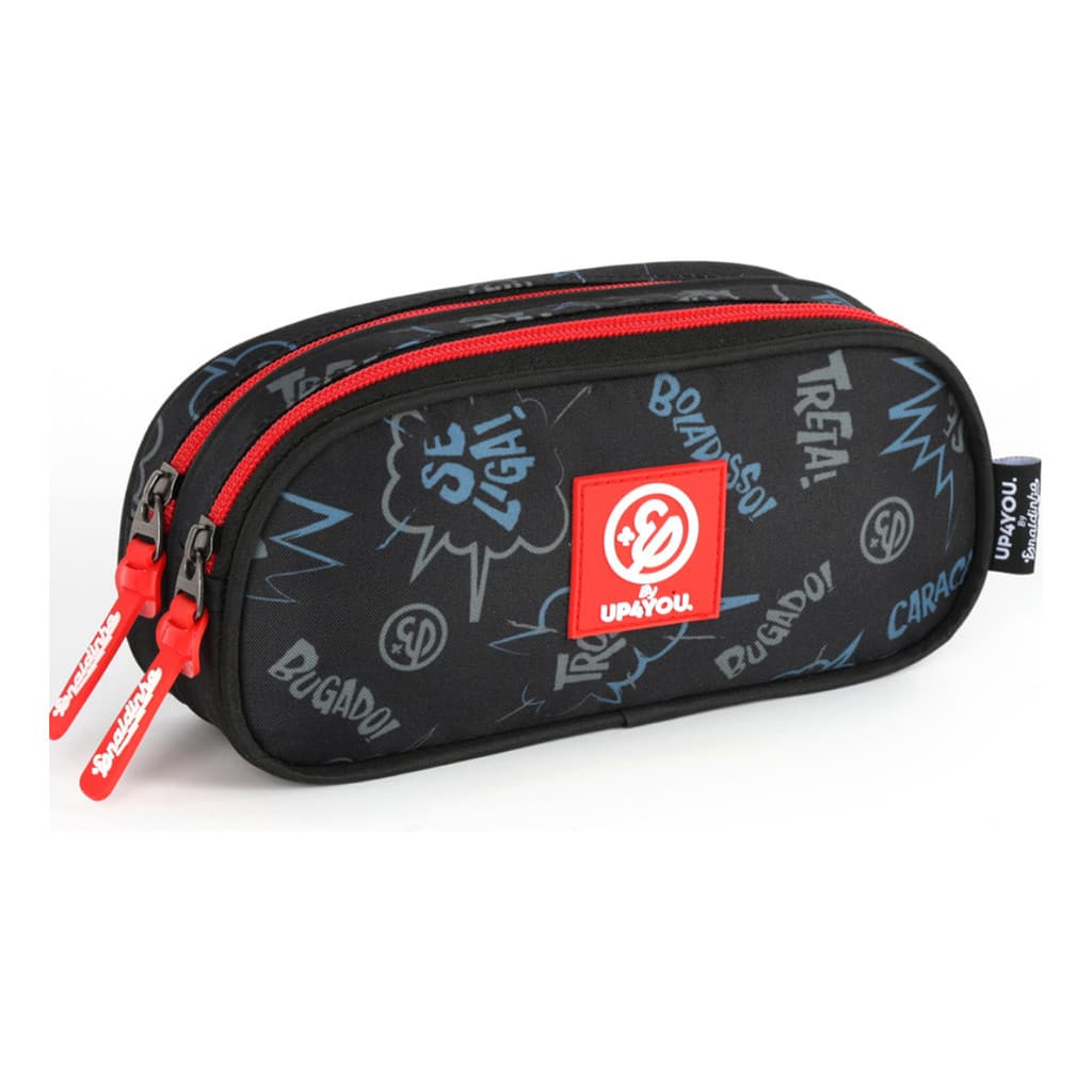Estojo Escolar Cartuchera Luxcel Estojo Escolar Enaldinho Vermelho Menino Cor Preto
