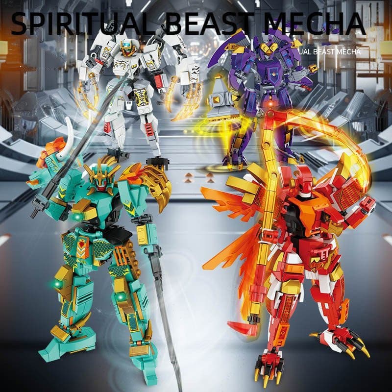 Conjunto Blocos de Montar Robô Transformador Mecha ABS Brinquedo Modelo Educativo