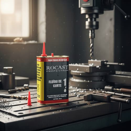 Fluido Óleo Corte Rocast 500ml Refrigeração para Brocas Machos Roscas Furação Usinagem Profissional