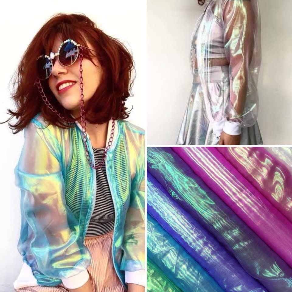 Tecido Organza Holográfica Holográfico Laser Perolada Furta cor Frutacor Oferta + BRINDE