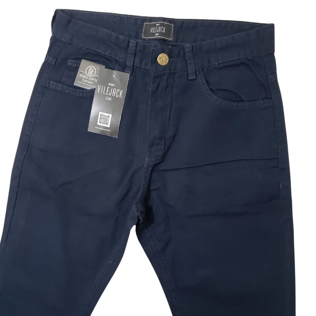 Calça Sarja Vilejack Tradicional Brim Regular 100% algodão