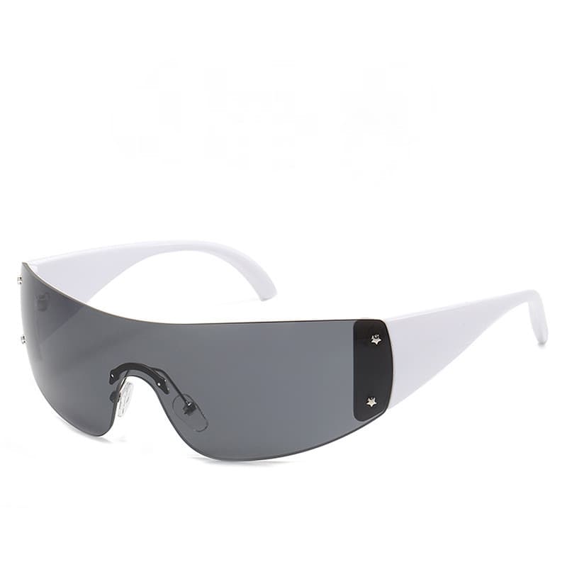 Óculos de Sol Sem Armação para Mulheres e Homens, Estilo Punk, Óculos de Sol Esportivos de Peça Única, Óculos de Sol Env