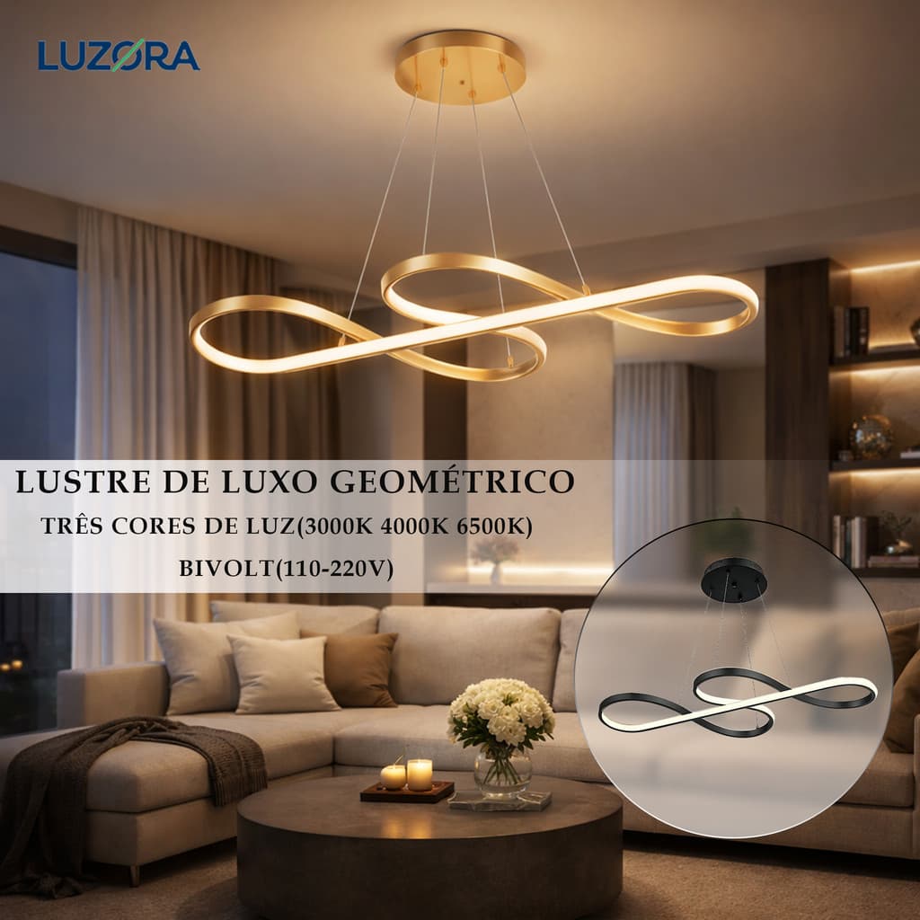 Luminária Pendente LED Com Nota Musical 3 Em 1 Para Sala De Estar , Quarto , Escritório , Design Moderno