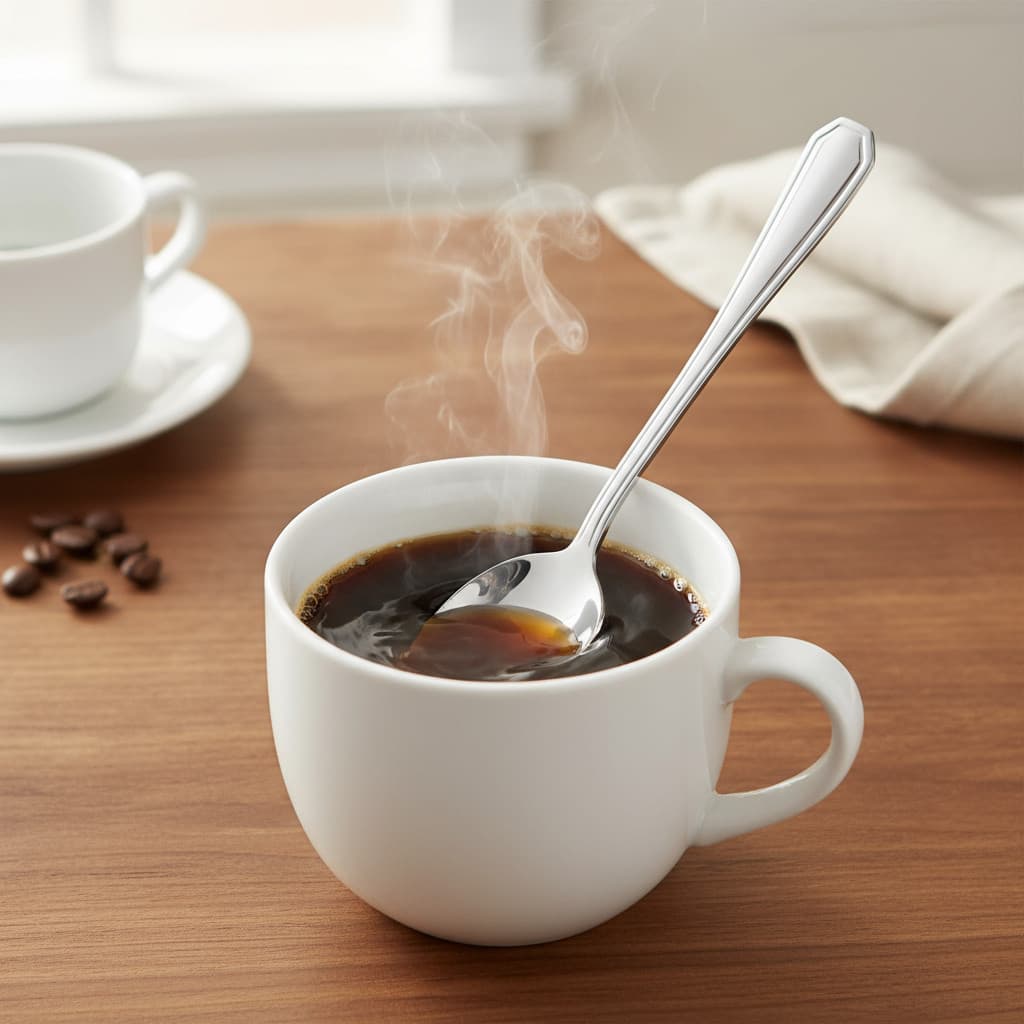 Kit Com 12 Colheres De Chá Café Para Buffet Restaurantes Cabo Aço Inox