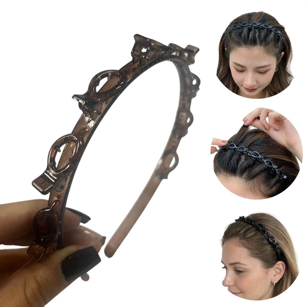 Tiara De Plástico Com Mini Piranhas Para Penteado Da Moda Marrom