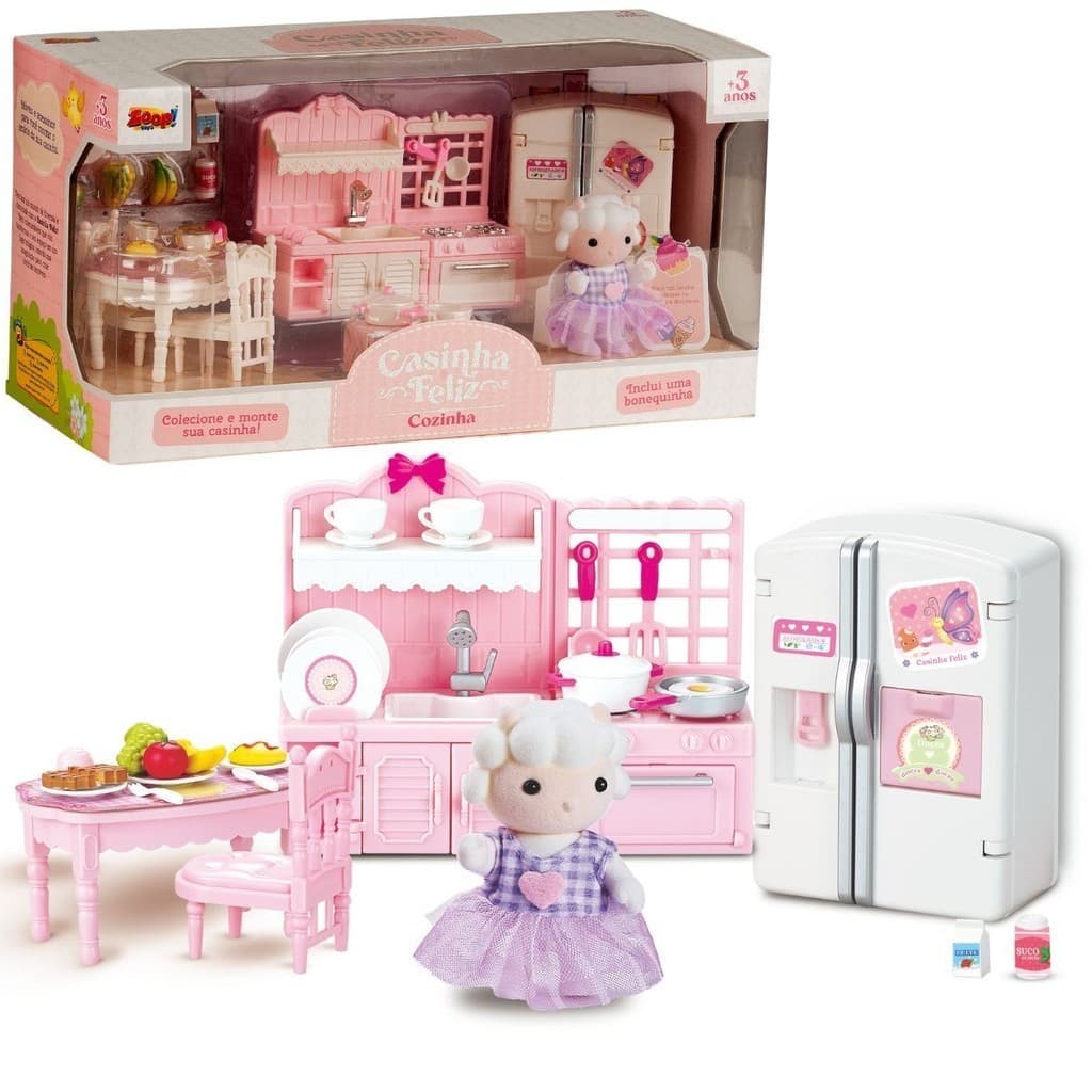 Brinquedo Casinha Feliz Coleção Cozinha Completa com Boneca -  Zoop Toys