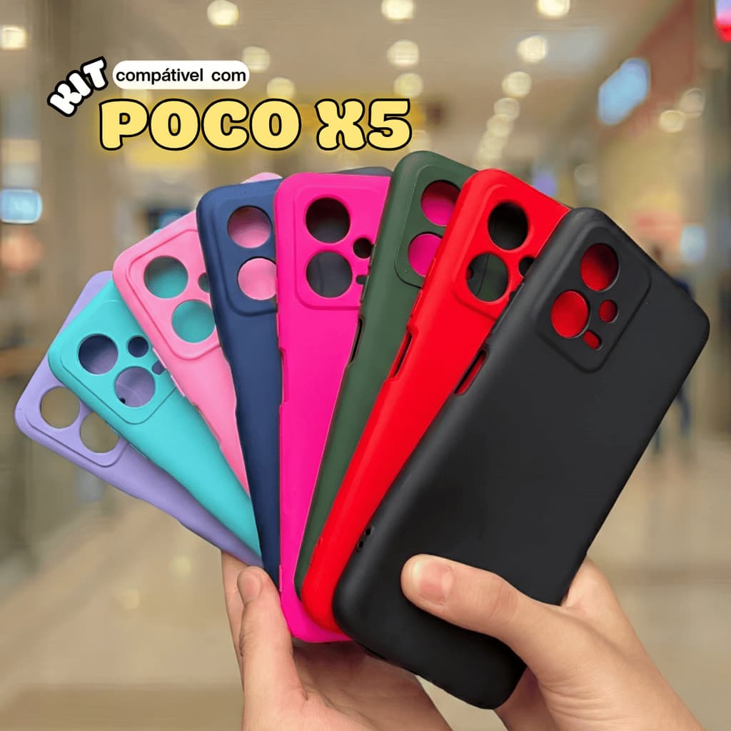 Kit Capa Capinha compatível com Poco X5 + Película 3D Cerâmica Privacidade Câmera
