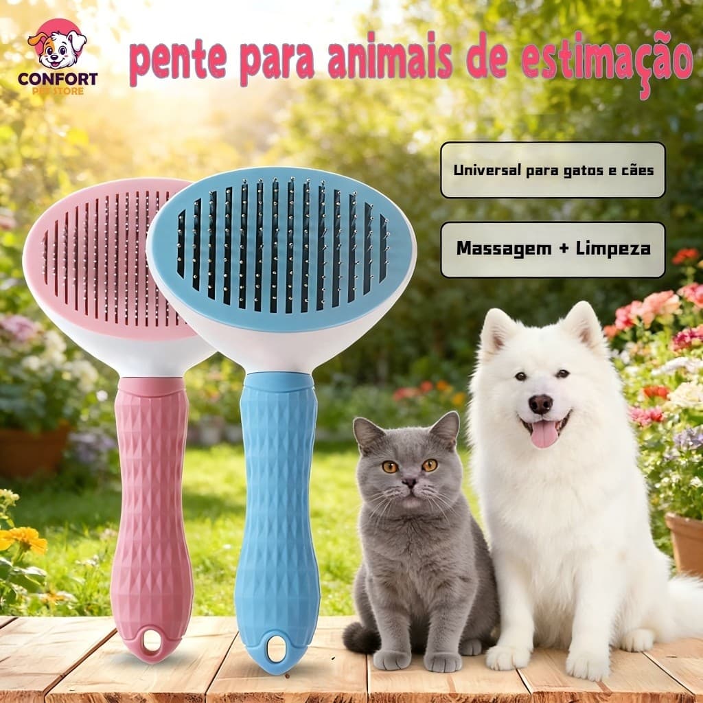 Pente para animais de estimação, removedor de pelos, para limpar pelos soltos Pente de massagem pente depilatório