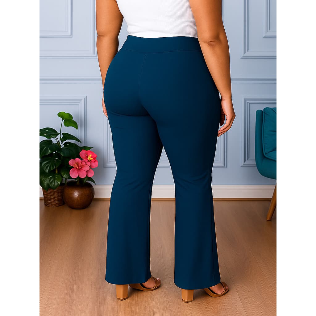 Calça Legging Boca de Sino Academia Pilates Leg Flare Plus Size