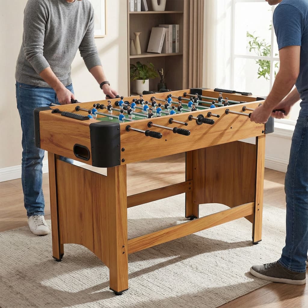 Mesa de Pebolim Grande Madeira Futebol de Mesa Toto Futmesa Pimbolim totó brinquedo Adulto e Criança