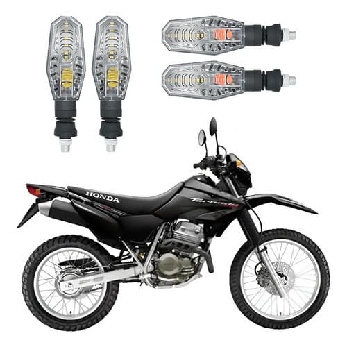 Kit 4 Setas Led Diant/tras Honda Xr 250 Tornado 2014 2015 Preto
