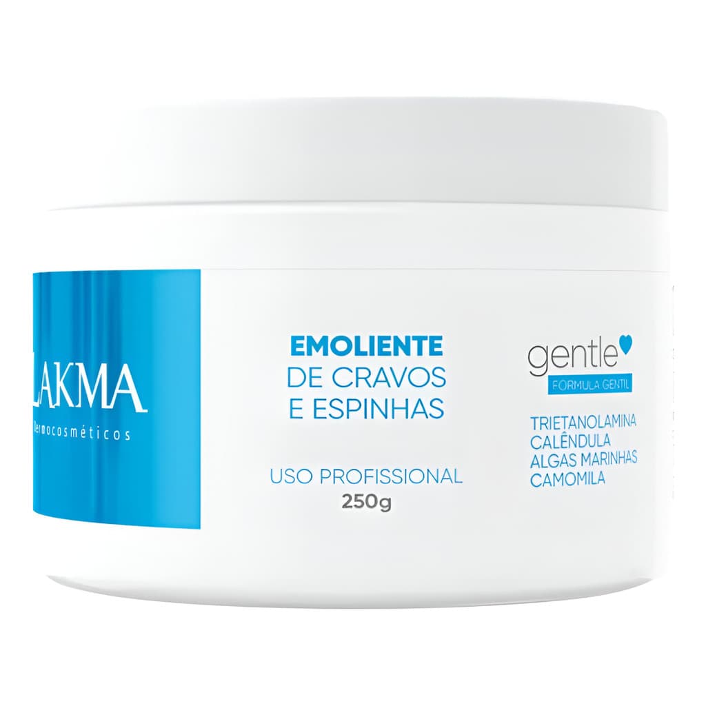 CREME EMOLIENTE DE CRAVOS E ESPINHAS COM TRIETANOLAMINA 250G LAKMA PARA PELE ACNEICA USO DIA/NOITE