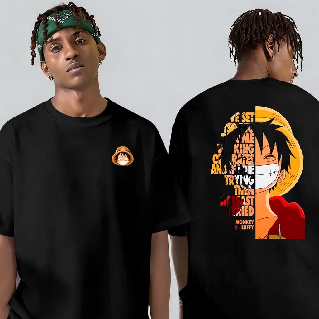 Camiseta Básica Anime One Piece Camisa 100% Algodão Streetwear Temos Plus Size Lançamento
