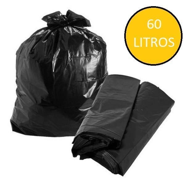 Sacos de lixo 60 Litros com 100 unidades 0.6 micras 60l