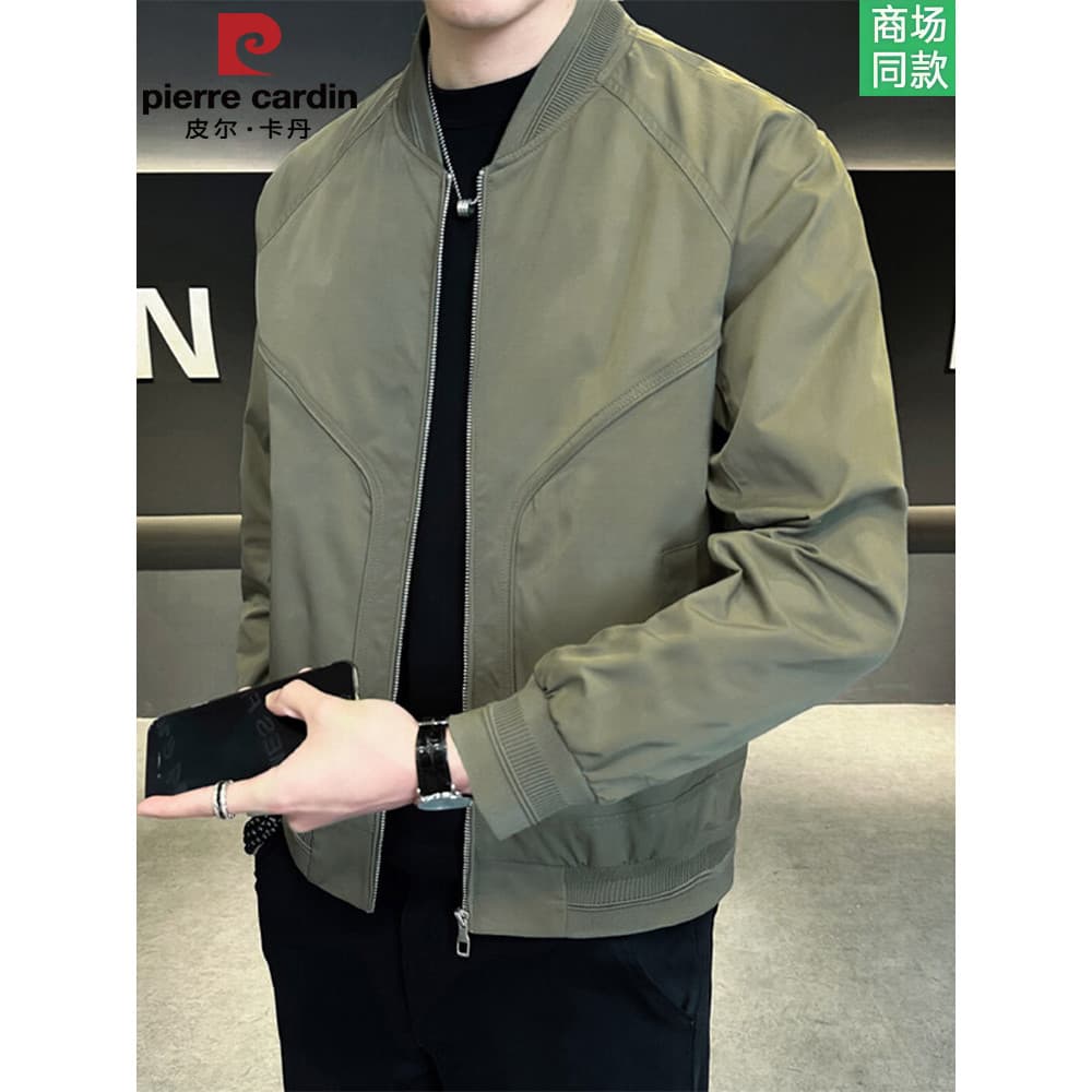 Pierre Cardan Gola Casual Jaqueta Bomber Masculina Primavera Outono Jaqueta Masculina Fina Macacão Tops