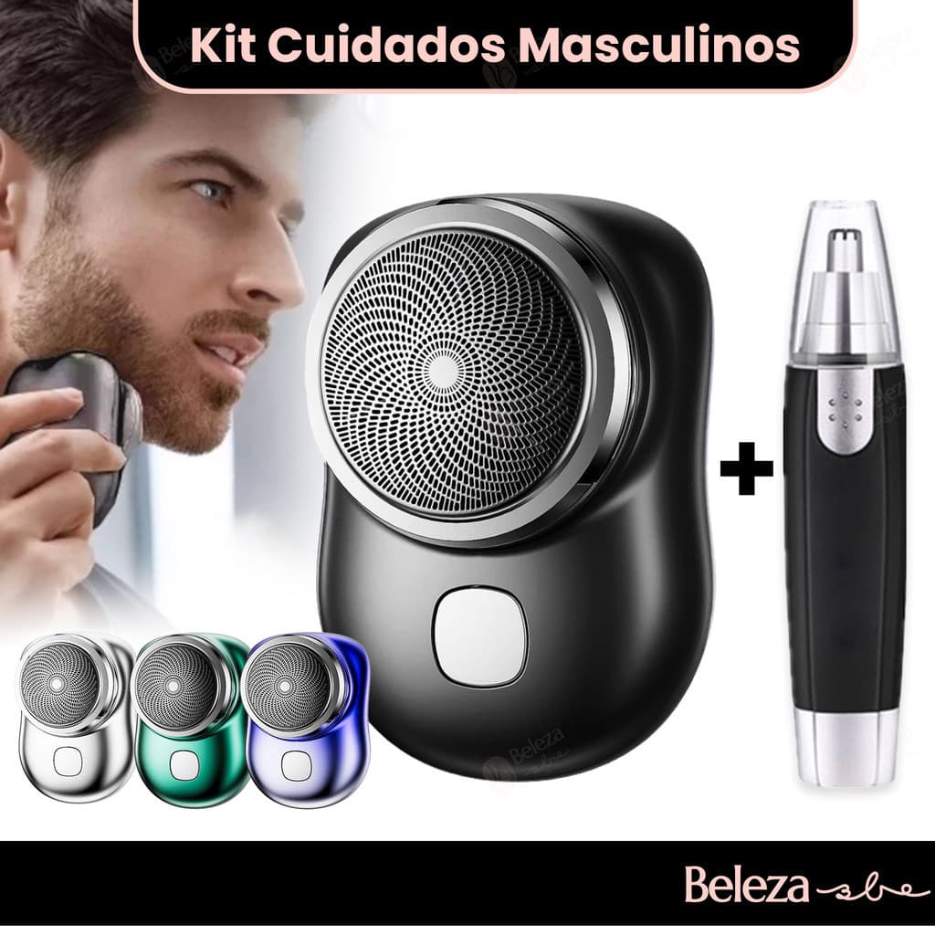 Kit Mini Barbeador EléTrico PortáTil À Prova D'áGua TIPO-C Aparador De Barba De Bolso Promoção