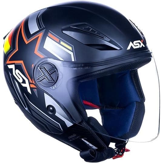 Capacete ASX City Air Pilot Brilho Preto/Branco/Vermelho 60/L