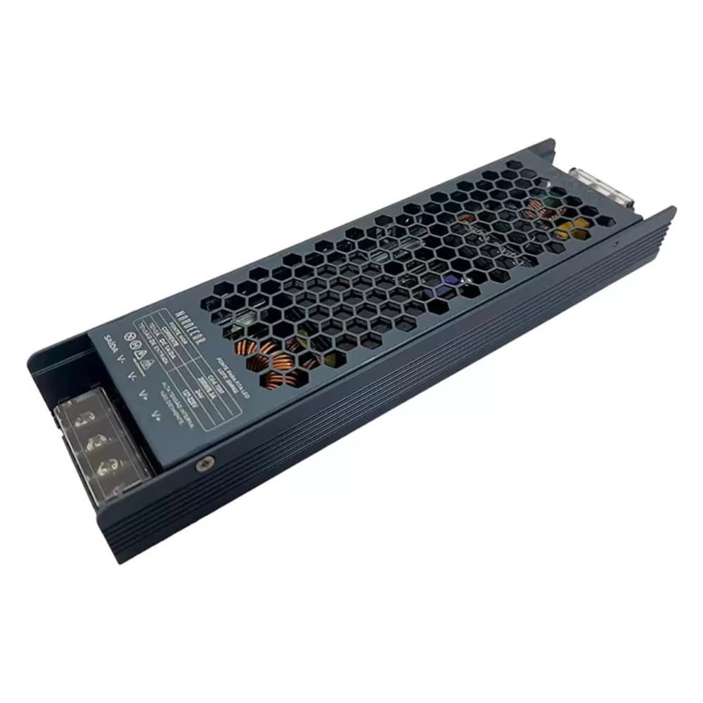 Fonte Driver 24V Nord p/ Fita LED 19x6x3cm 200W/8,3A Bivolt Alumínio - Nordecor 7297