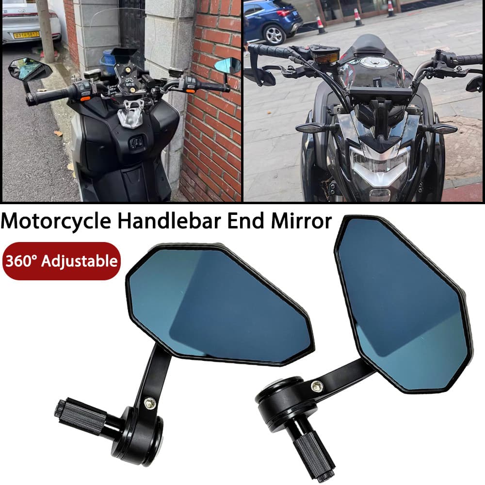 7/8 " 22mm) Espelhos Retrovisores Universais Para Motocicleta , Espelho Retrovisor Guidão De Lateral 360 ° Ajustável
