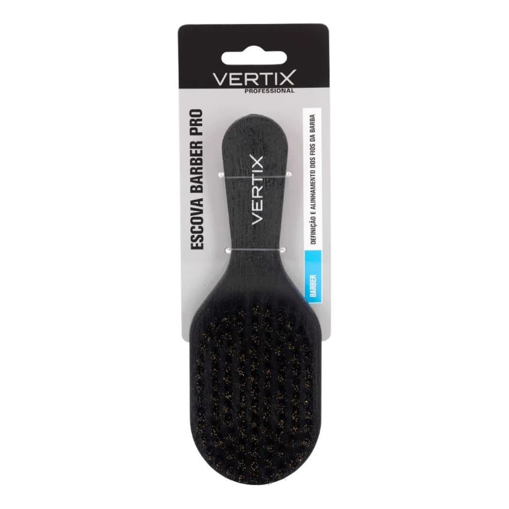 Escova Barber Pro Black Oval Vertix Rer 1093 Escova Barbeiro Profissional