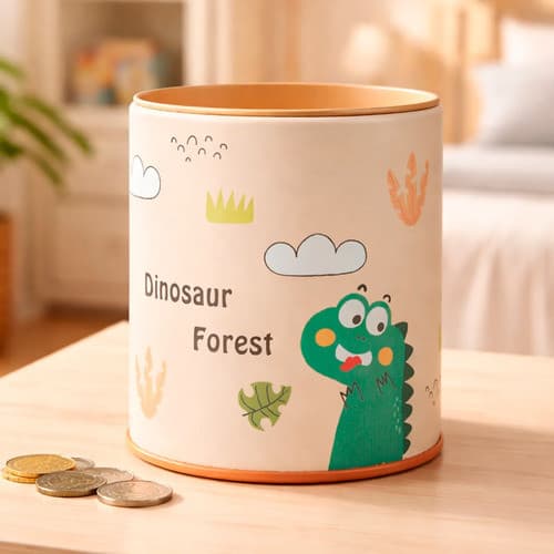 Cofrinho Infantil Dinossauro Porta Moedas Metal Decorativo Lembrancinha