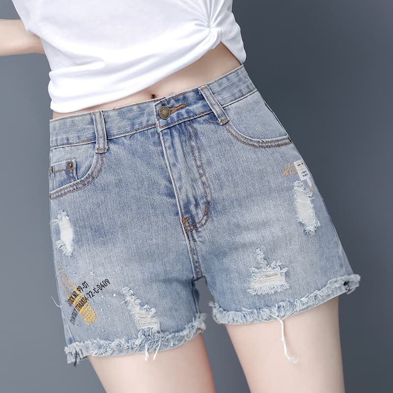 Guangzhou Shintang Shorts jeans femininos verão 2025 novo estilo feminino verão calças finas cintura baixa calças evasê