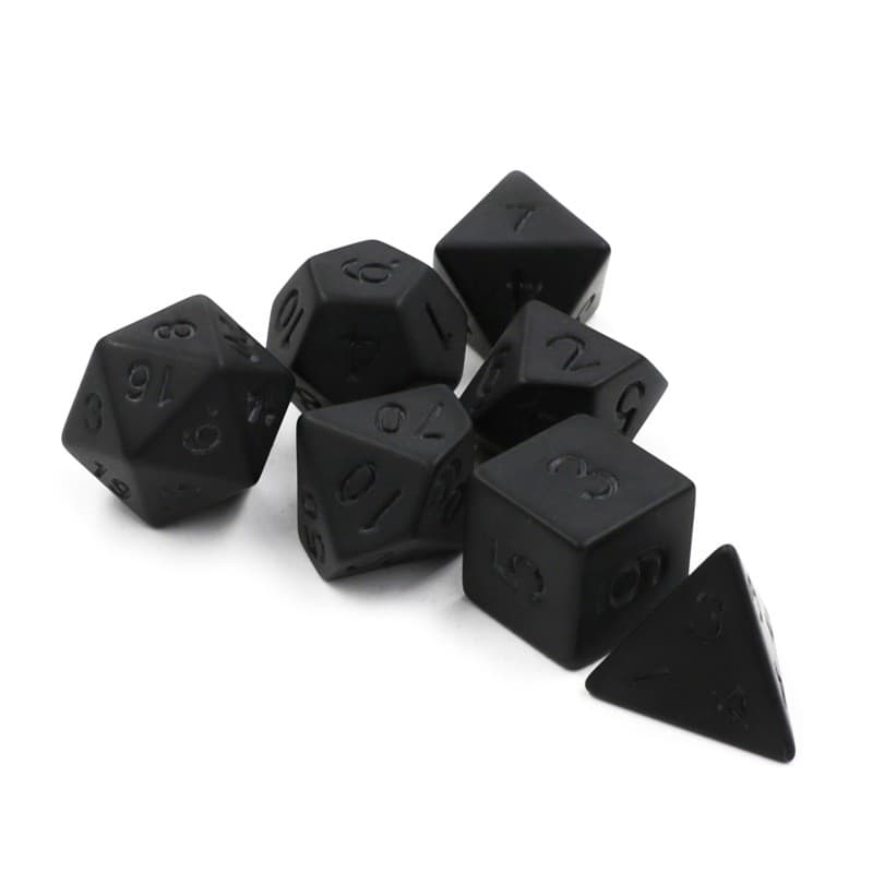 Conjunto De Dados Pretos De Carbono Poliédrico , 7 Peças , D4 , D6 , D8 , D10 % , D12 , D20 , Para DND , RPG , Mesa , Ro