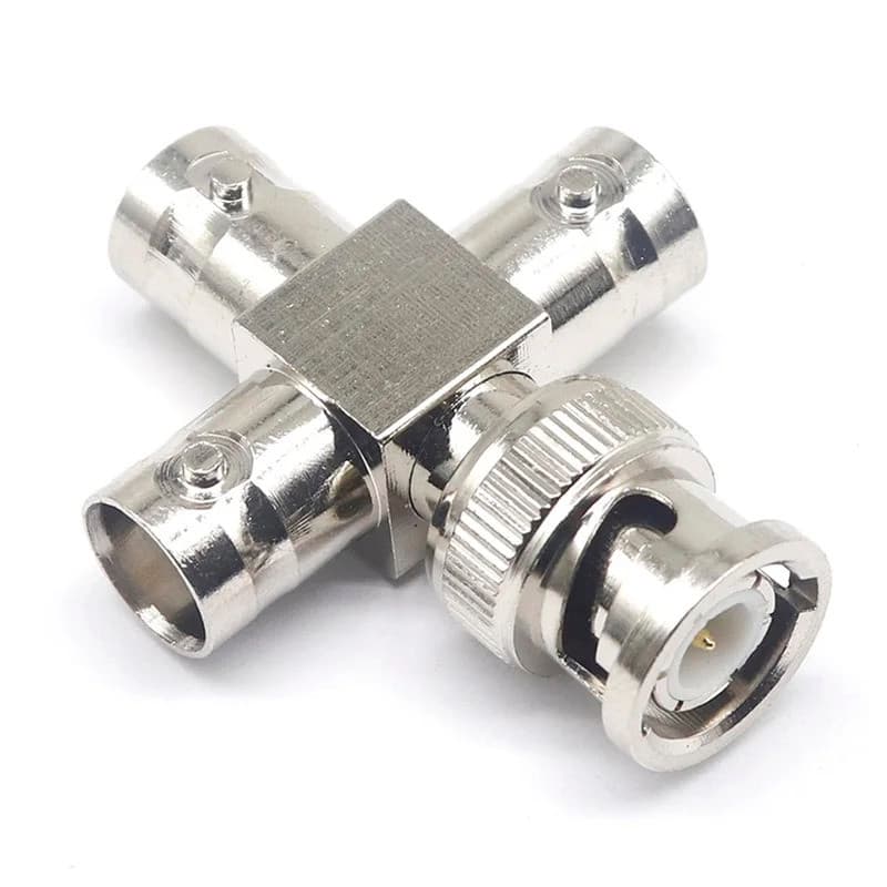 Adaptador de osciloscópio RF BNC-JKKK fêmea de um centímetro, feito de cobre BNC fêmea.