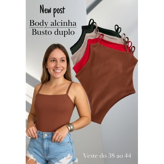 Body Basico Alcinha Alça Fina Suplex Forro Duplo Lisa Basica Qualidade