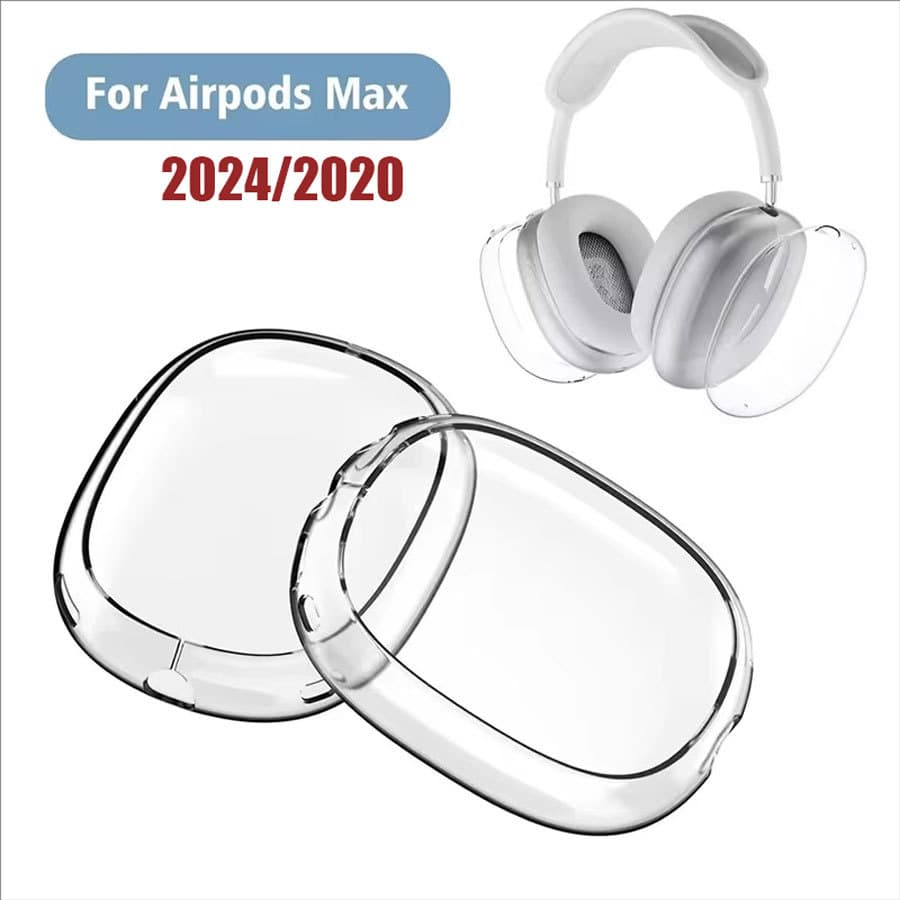 Capa Transparente Para AirPods Max Fones De Ouvido Macio TPU Pele Anti-Risco Acessórios Ultra Protetora Apple 2020/2024