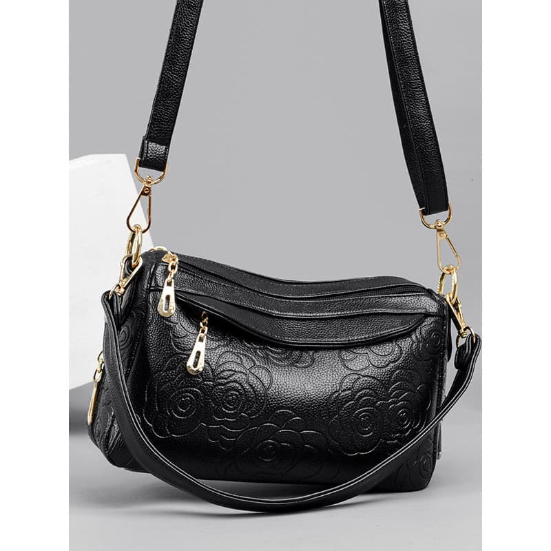 Bolsa feminina de couro genuíno 2025 novo estilo mãe de meia-idade couro macio de grande capacidade bolsa mensageiro de