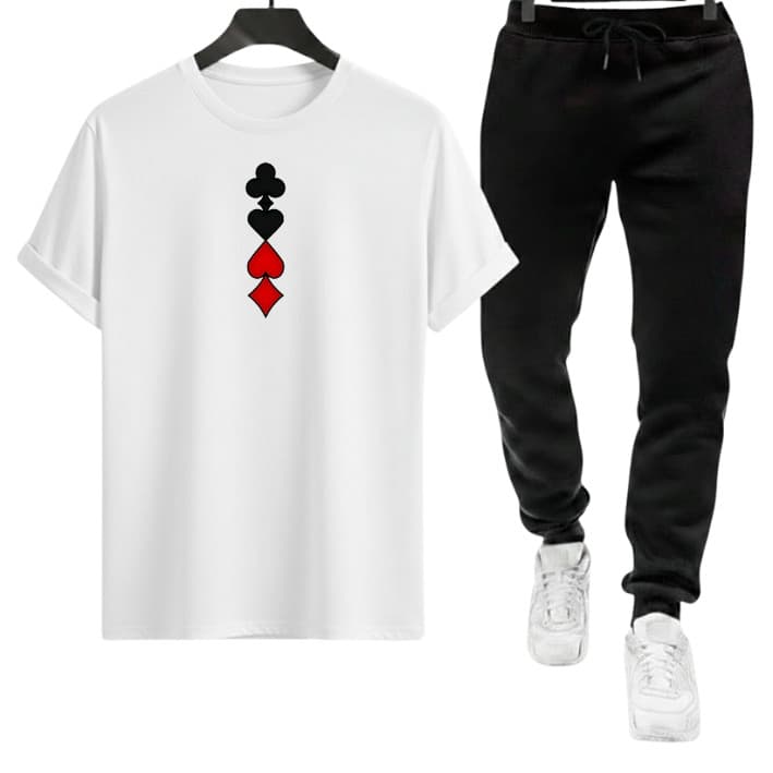 Conjunto Naipes Camiseta Calça Algodão Casual Qualidade