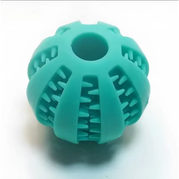 Bola Pet Interativa Porta Petiscos e Limpador de Dentes - Borracha Atóxica