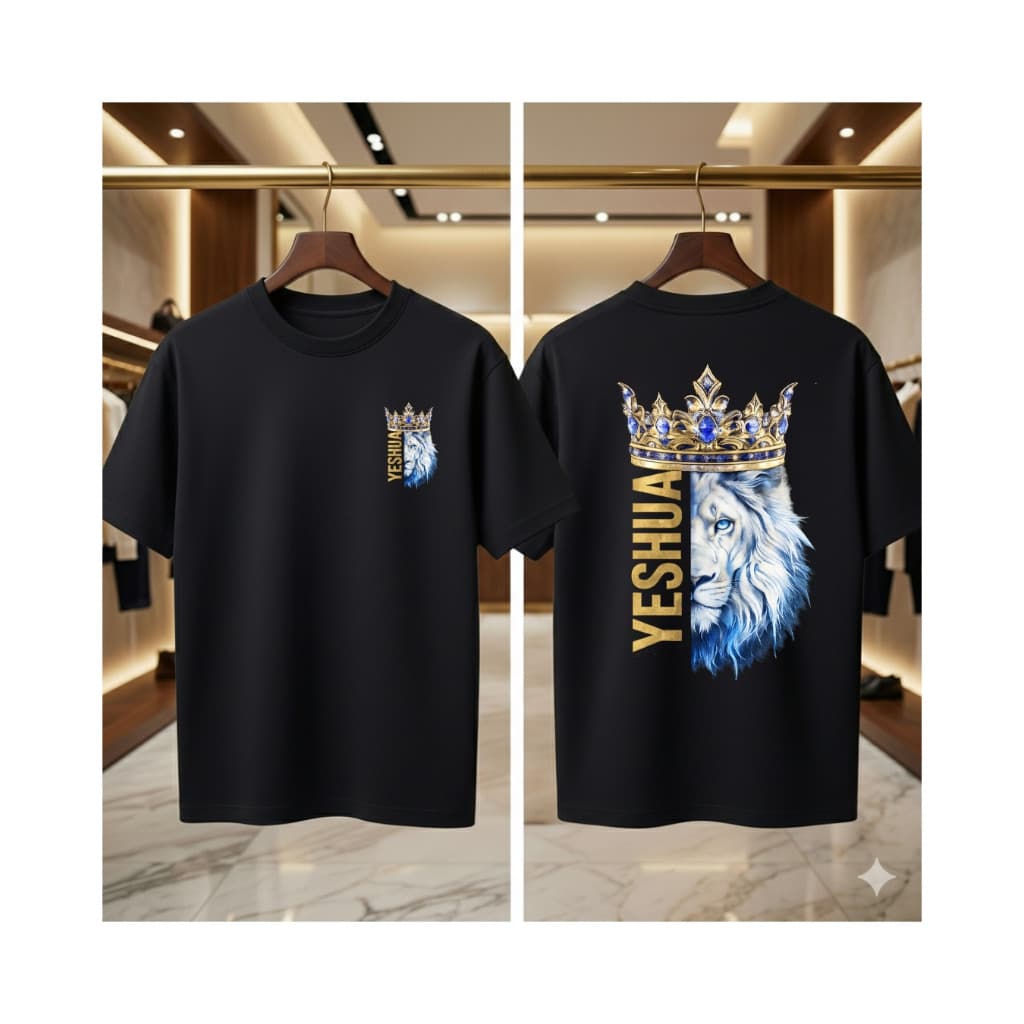 Camiseta evangélica LEÃO DE YESHUA DOURADO blusa camisa moda evangelica