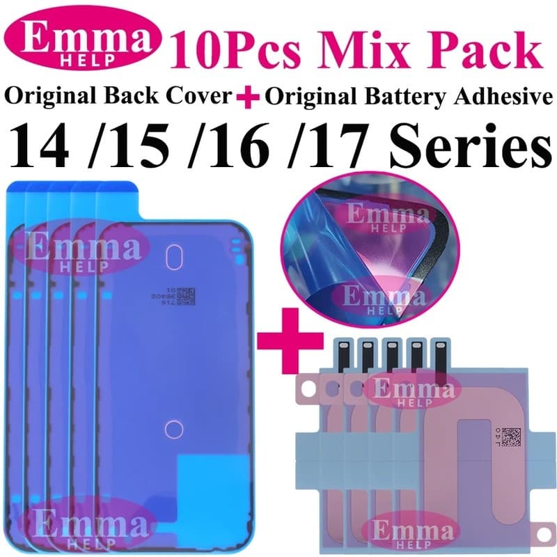 10 Pçs Capa Traseira Selo Adesivo Bateria Adesivos Para iPhone 16 Plus 15 17 Pro Max Ar 16E 14 Peças De Reparo De Qualid