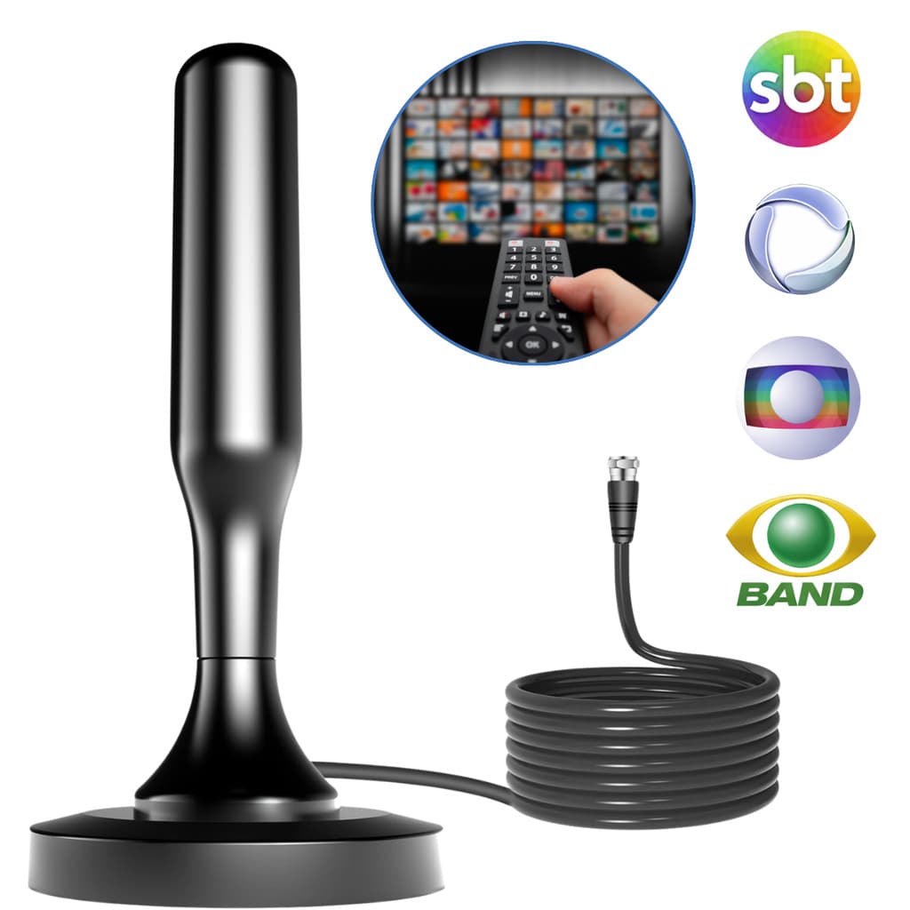 Antena Digital Para TV Imagem HD Instalação Fácil Alta Sensibilidade Alcance