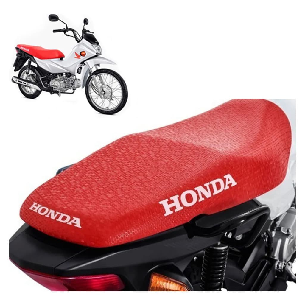 Capa de Banco Moto Modelo Honda Pop 110 2016 2017 2018 Vermelho Colmeia