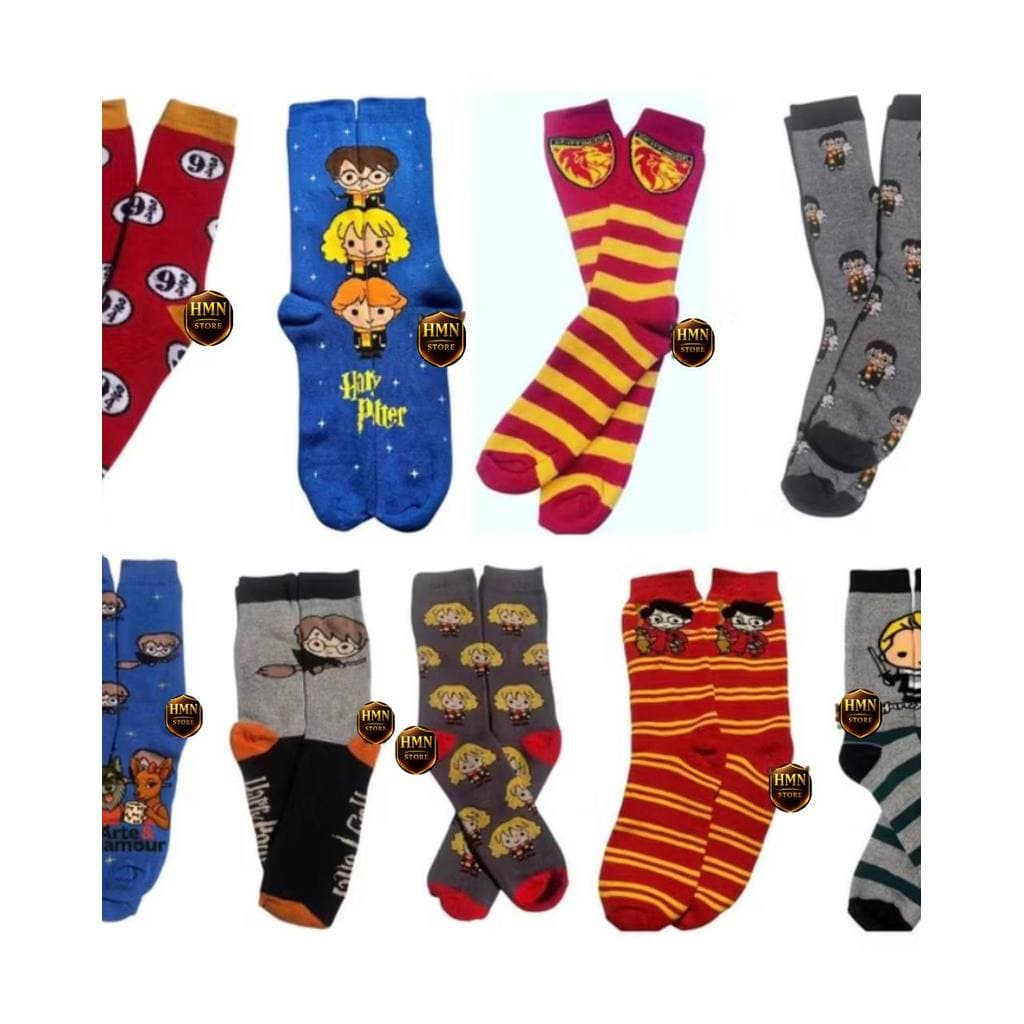 Meias Harry Potter, Grifinólia, Bruxo. – Pise no Mundo da Magia adulto TAM 33 ao 44 algodão socks geek skate