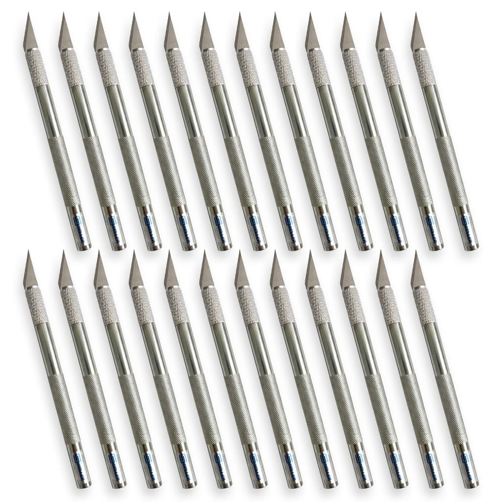 Estilete Profissional PA-100 para Artesanato e Precisão - Caneta, Bisturi - Kit com 24
