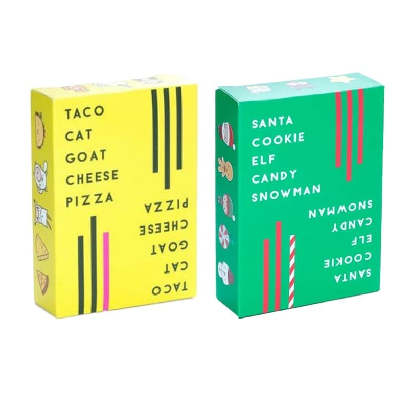 Taco Gato Queijo De Cabra Pizza E Santa Biscoito Elfo Doce Boneco De Neve Divertido Jogo De Cartas Golfinho Chapéu Jogos