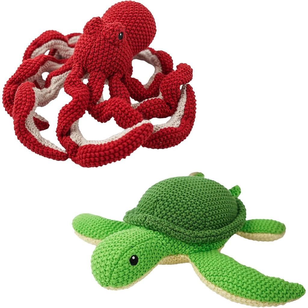 Bichos De Pelúcia De Crochê , Pacote Com 2 , Brinquedos Oceano De Algodão Macio De 9 Polegadas , Pelúcias De Mar Cortado