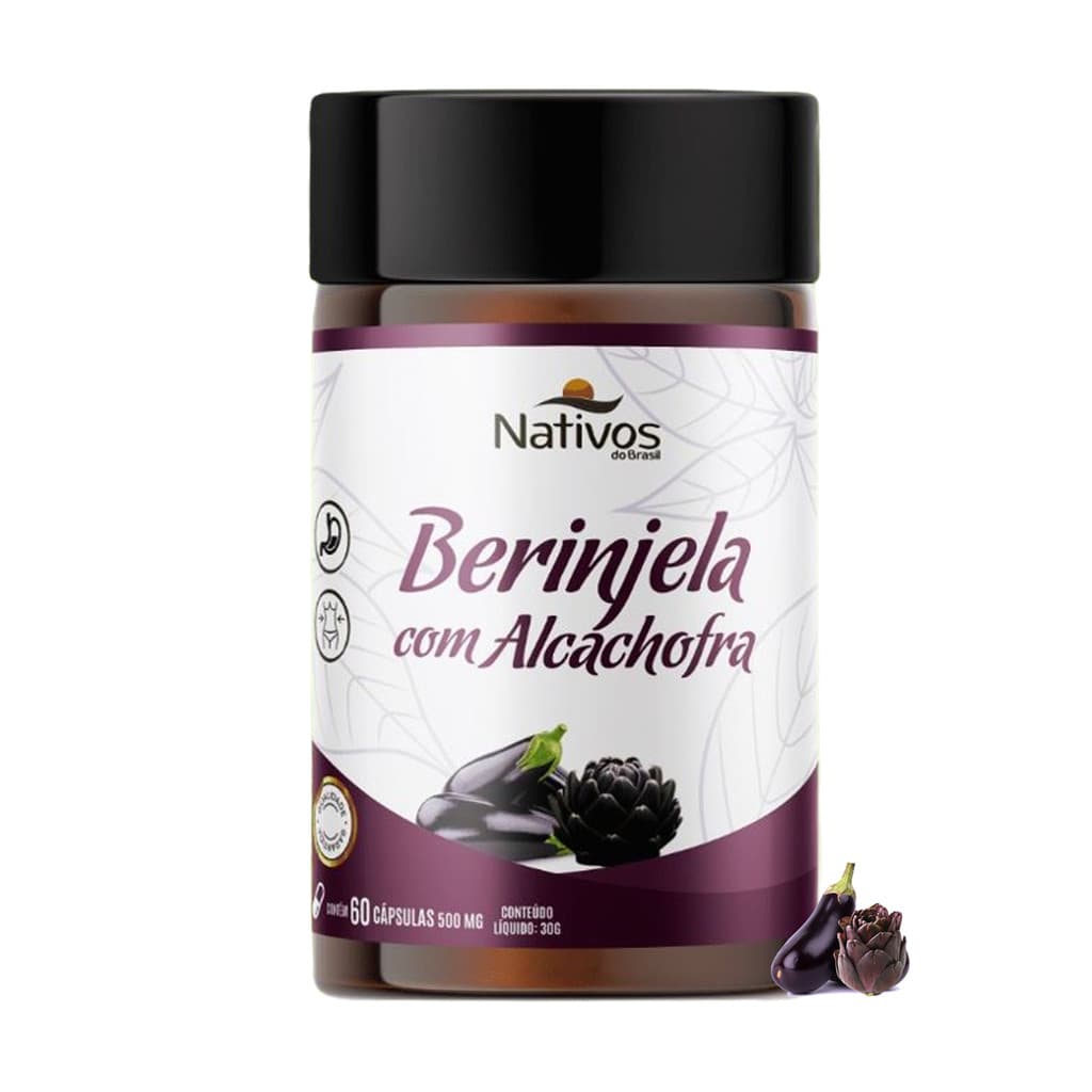 Extrato de Berinjela Com Alcachofra 60 Capsulas - Nativos do Brasil