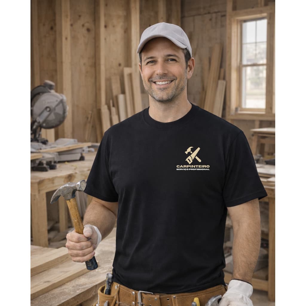 Camiseta De Trabalho Carpinteiro Uniforme Profissional Autônomo