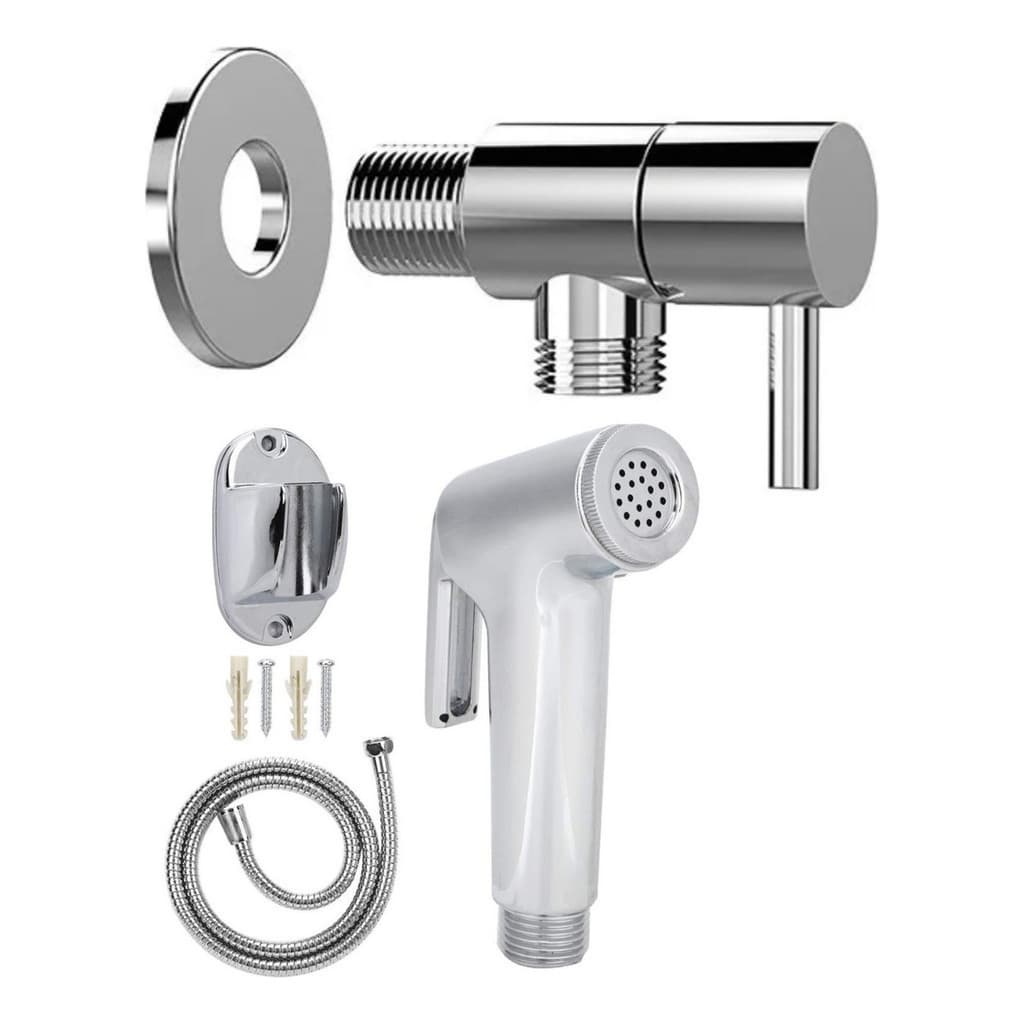 Kit Completo Ducha Higiênica Aço Inox Super Luxo – Registro 1/2 Alta Pressão Fácil Instalação