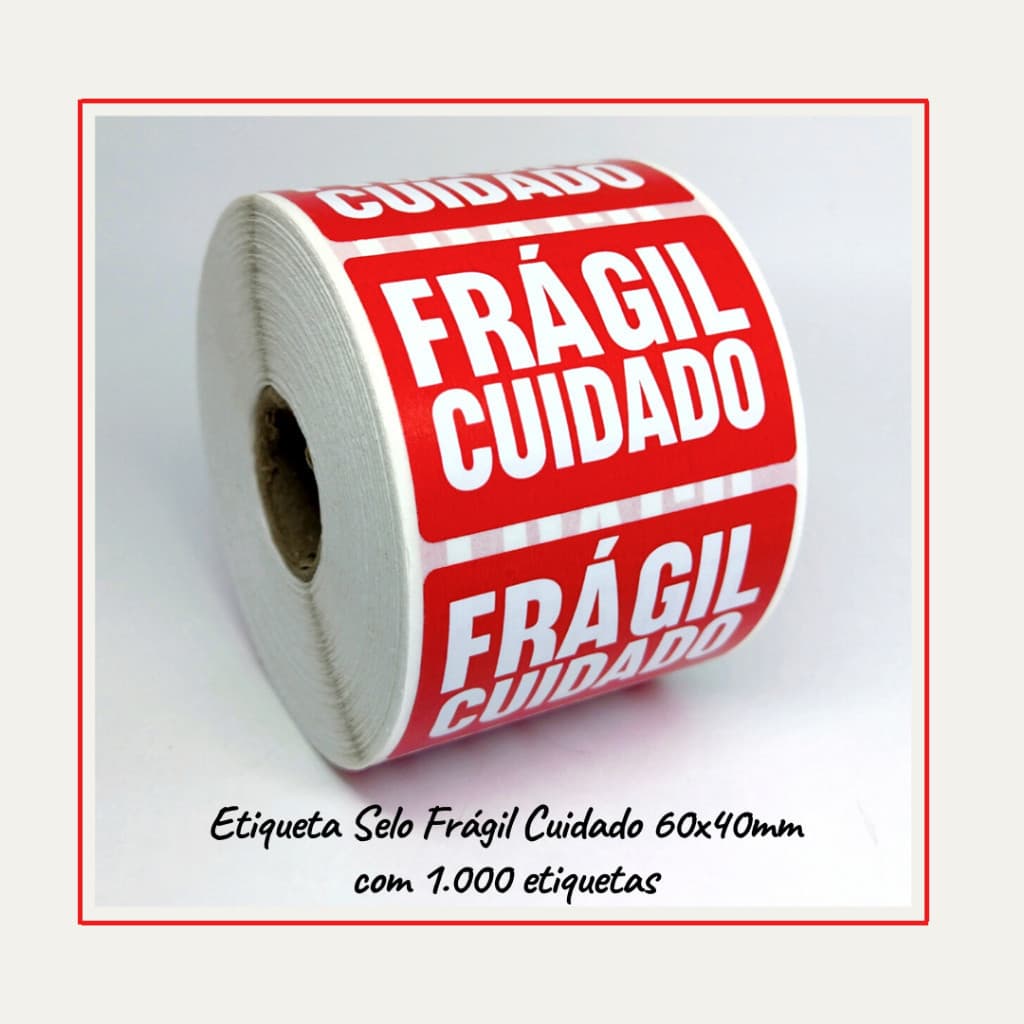 Etiquetas Adesiva Selo Fragil Cuidado 60x40-LD