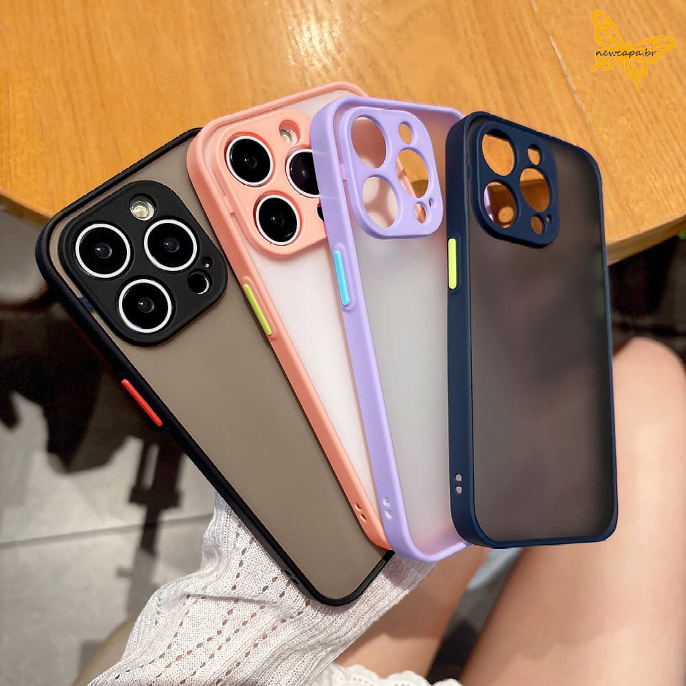 Capa Fosca Para iPhone 15 13 12 11 8 7 XR SE Plus 2020 2022 Capinha De celular Dura Case FG 0200
