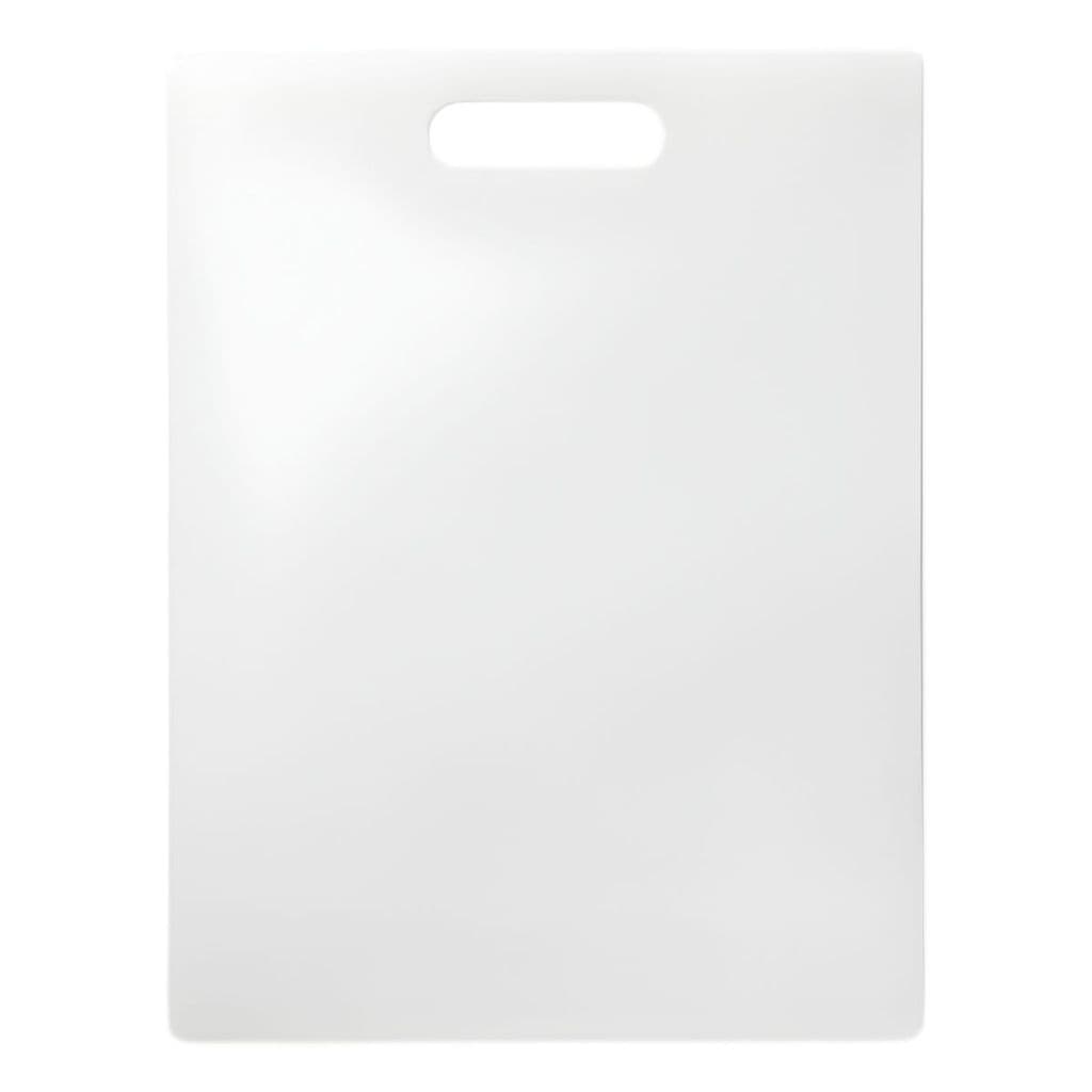 Tábua De Corte Culinária 40 X 30 X 1 Cm Base Plástica Para Preparar  Alimentos Com Alça Branca Eco's
