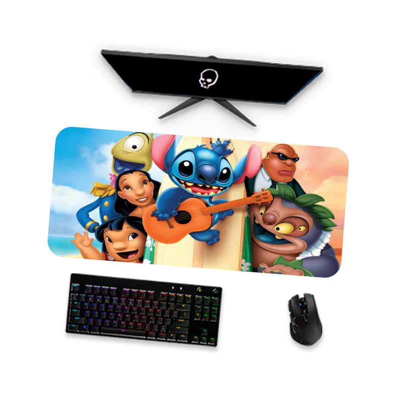 Mouse Pad Gamer Grande  LILO E STITCH OHANA  90x40 80x40 60x40 70x30 45x40