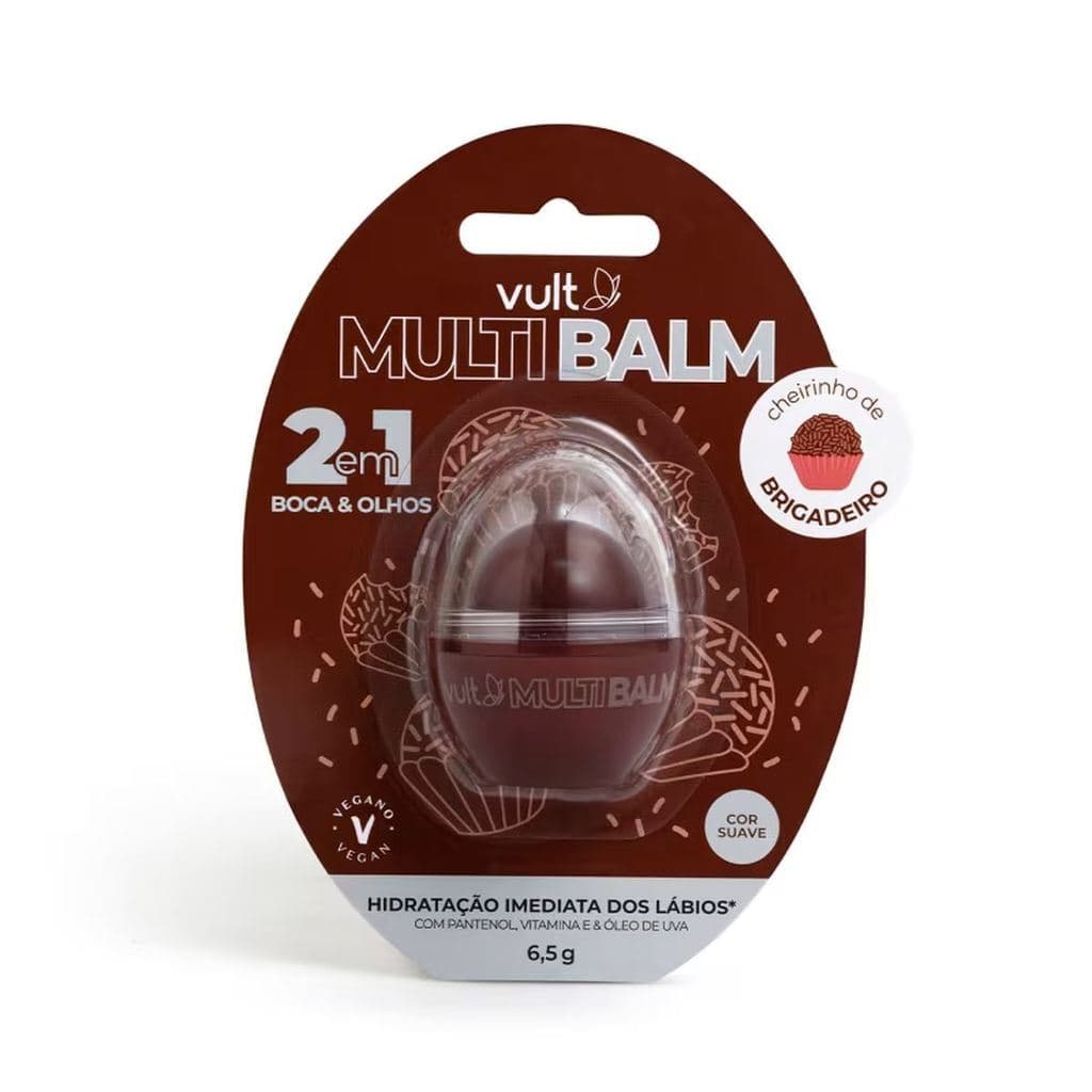 Multi Balm 2 em 1 Marrom Brigadeiro 6,5g - Hidratante - Nutrição Labial - Boca Macia - Proteção Diária