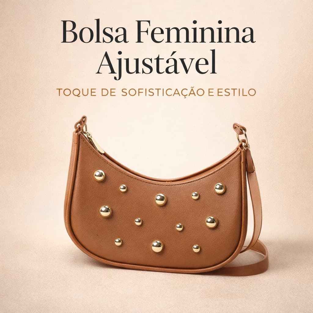 Bolsa Feminina Transversal Meia Lua de Ombro Detalhada Moderna Elegante - Promoção Envio Iemdiato